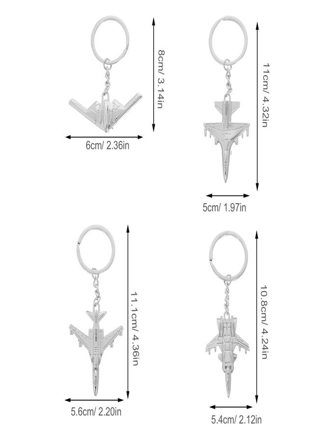 Levemolo 4pcs Airplane Keychain Warplane Creative Aircraft Shaped Pendant Lightweight Alloy Key Holder for Car Keys Backpack Bag Charm - Image 2